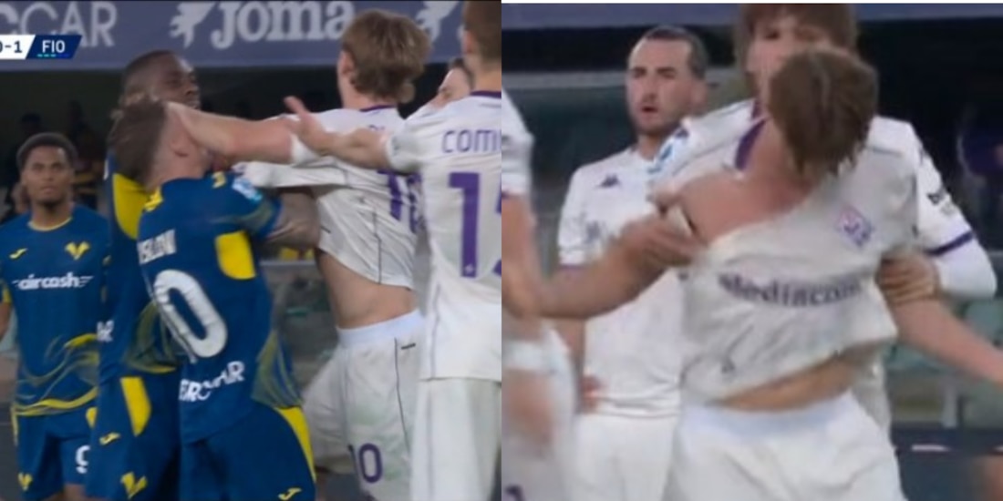 Así terminaron las camisetas de los futbolistas tras la trifulca.