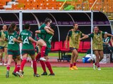 Futbolistas de la Selección Mexicana Femenil festejan un gol contra Canadá en las semifinales del Premundial Sub 20.