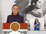 Claudia Sheinbaum este lunes en Palacio Nacional.