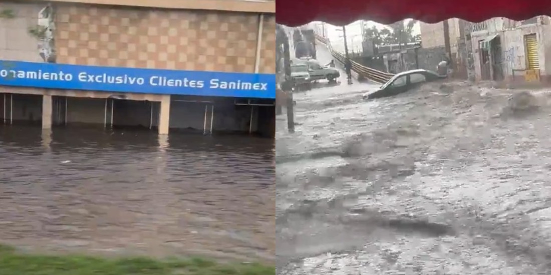 Las severas inundaciones provocadas por la lluvia en el Estado de México afectaron la movilidad de los vehículos en Ecatepec y Tlalnepantla.
