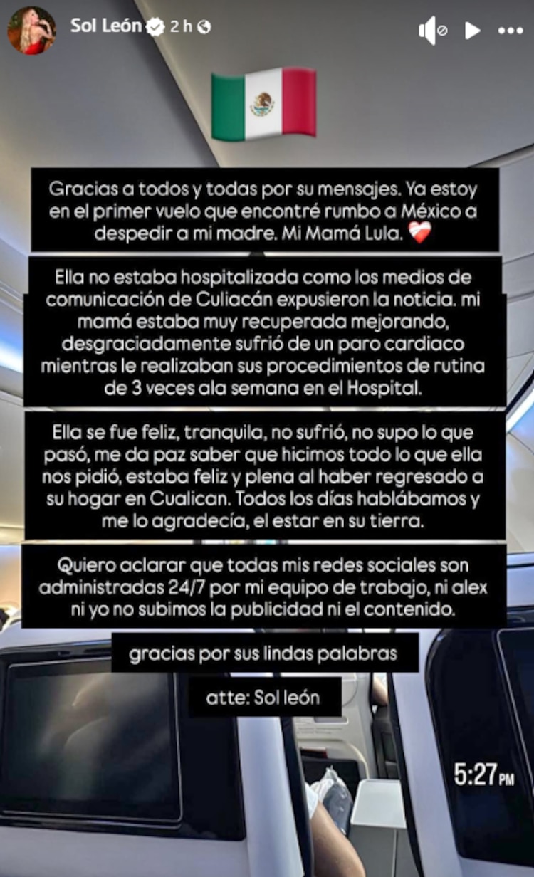 ¿De qué murió la mamá de Sol León?