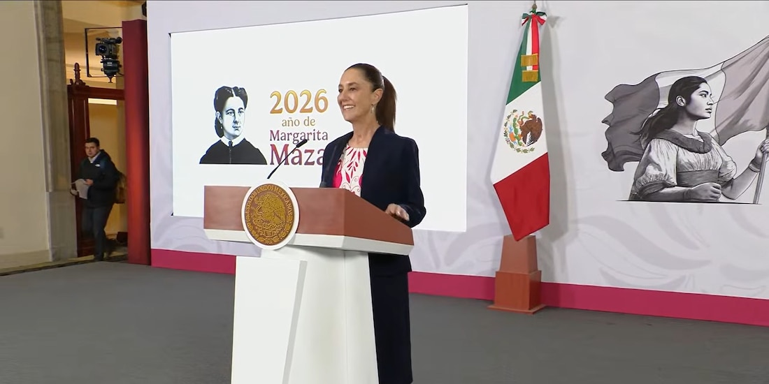 La Presidenta de México, Claudia Sheinbaum, en su conferencia de prensa de este lunes.