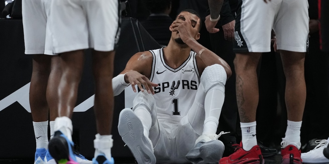 Victor Wembanyama sufrió un aparatoso golpe en el duelo entre los San Antonio Spurs y los Portland Trail Blazers