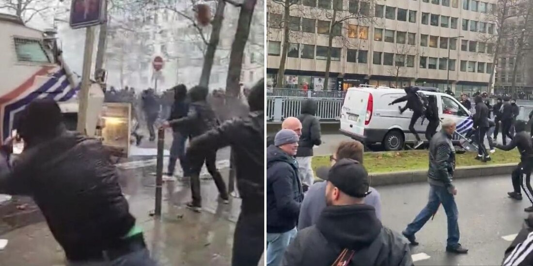La policía utilizó cañones de agua para dispersar a los manifestantes que protestaban contras las medidas antiCOVID-19 impuestas en Bruselas.
