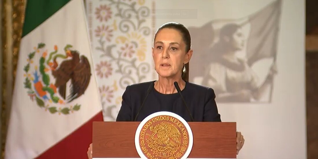 La Presidenta de México, Claudia Sheinbaum al hacer el anuncio.