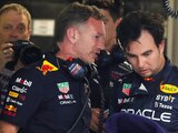 Christian Horner y Checo Pérez después de una práctica para el GP de Miami de F1, el pasado 7 de mayo.