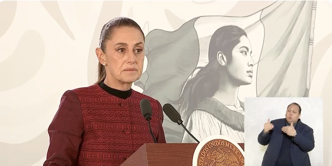 Claudia Sheinbaum, presidenta de México, durante la Conferencia del Pueblo.