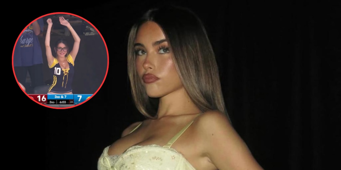 Madison Beer apareció en el partido entre los Chargers y los Cardinals.