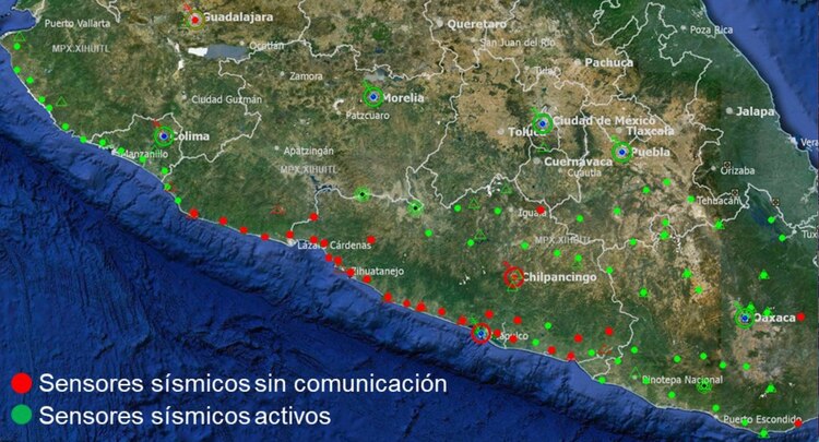 Sistema de sensores activos y desactivados tras el paso del meteoro.