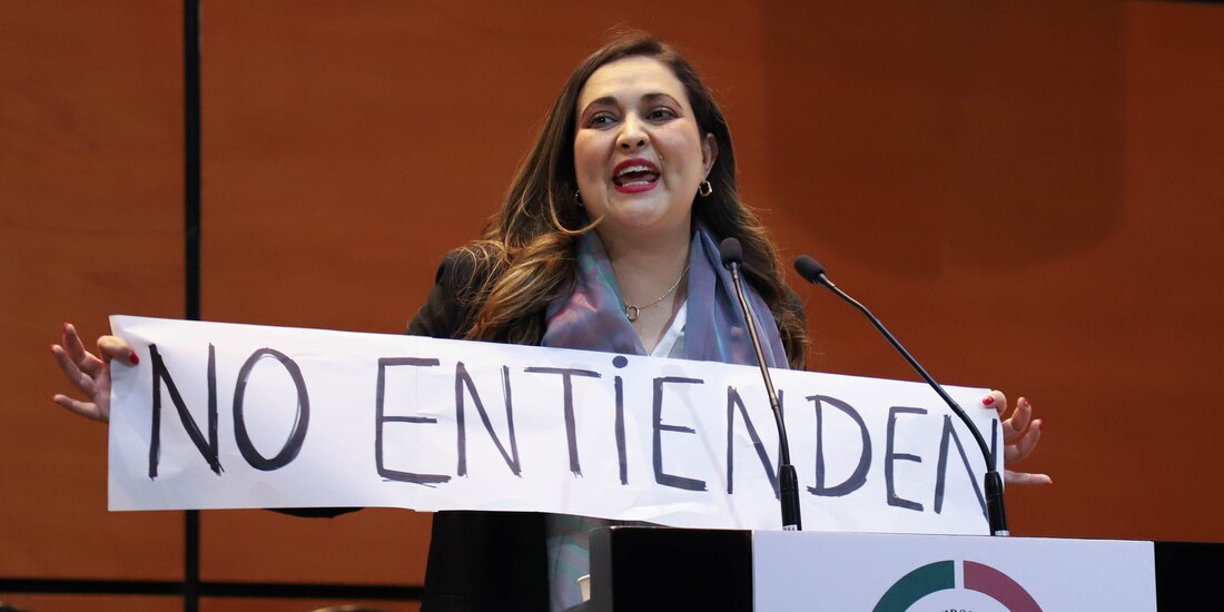 La senadora Cynthia López Castro, ahora en Morena, el pasado 26 de agosto.