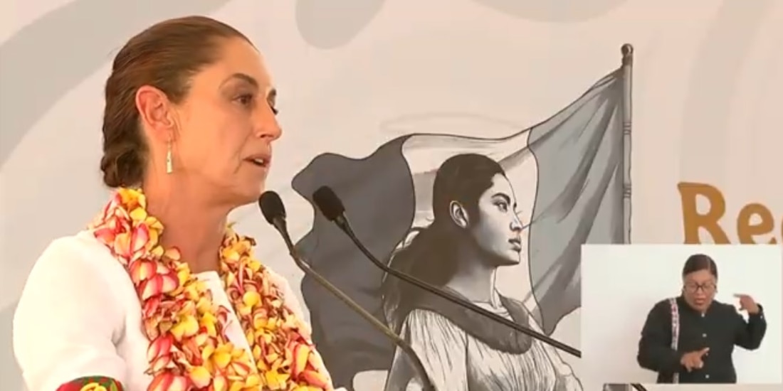 Claudia Sheinbaum, presidenta de México, en un evento en Oaxaca.