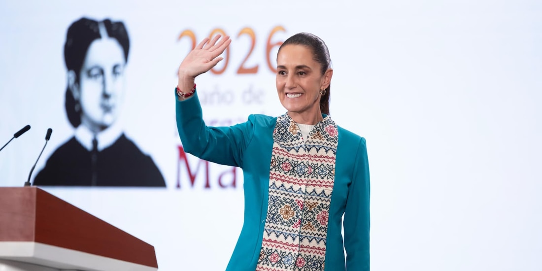 Esta mañana Claudia Sheinbaum en Palacio Nacional.