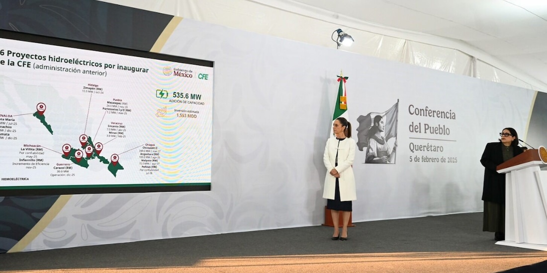 La Presidenta Claudia Sheinbaum, ayer, en conferencia de prensa.