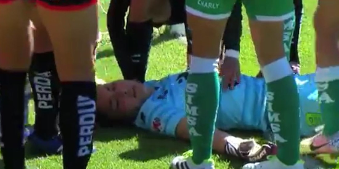 La portera de Santos se desvaneció tras una terrible caída