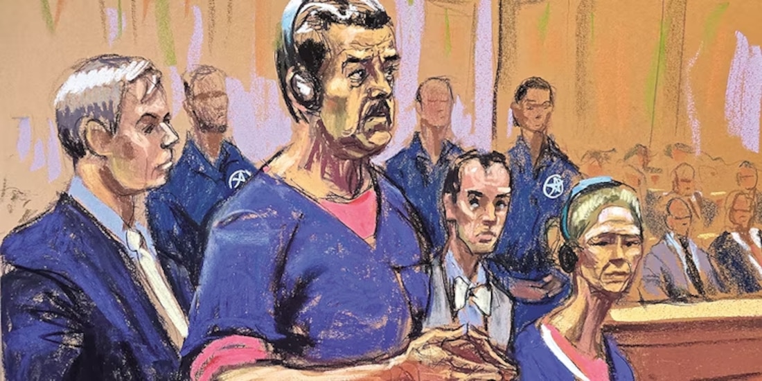 Nicolás Maduro y Cilia Flores durante comparecencia ante tribunal en Manhattan