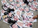Protesta por periodistas asesinados en México.