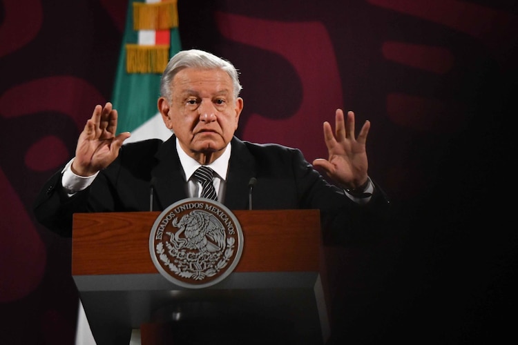 Andrés Manuel López Obrador durante la conferencia matutina en Palacio Nacional.