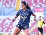 Scarlett Camberos durante un juego del América en la Liga MX Femenil.
