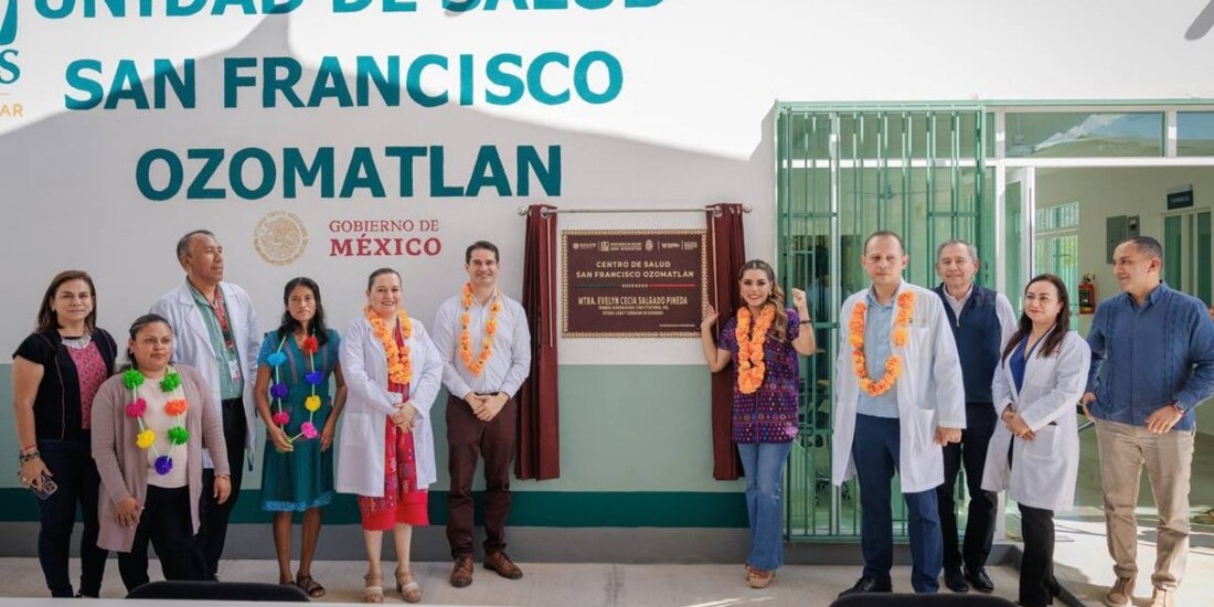 Evelyn Salgado inaugura la Unidad de Salud IMSS-Bienestar de Ozomatlán, en Huitzuco.