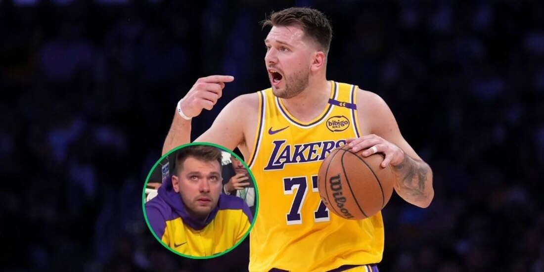 Luka Doncic en un partido con los Lakers.