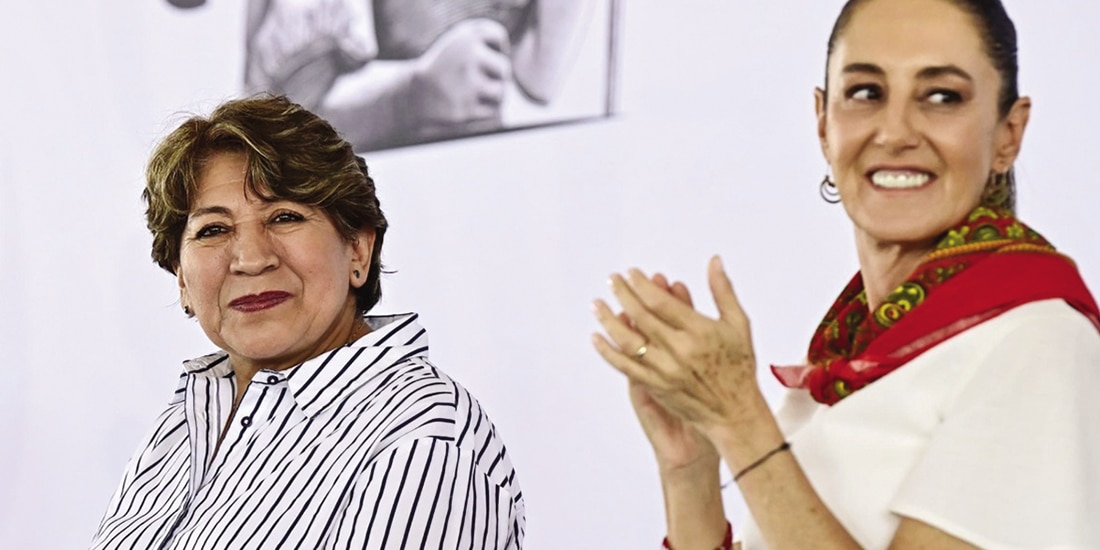 Claudia Sheinbaum (der.), con Delfina Gómez, en imagen de archivo.