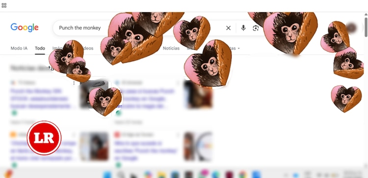 Esto pasa si buscas Punch the monkey en Google