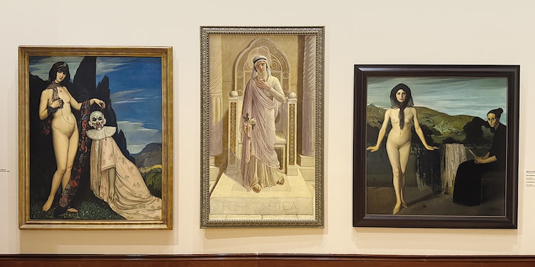 Lienzos del pintor que dan la bienvenida a la exhibición en el Munal.