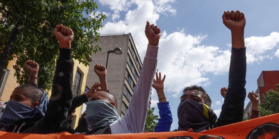 Protesta por Ayotzinapa en la Ciudad de México.