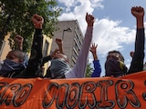 Protesta por Ayotzinapa en la Ciudad de México.