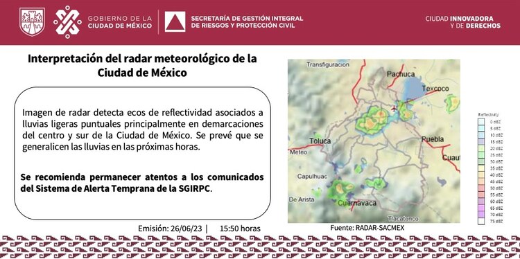Lunes 26 de junio 2023: Pronóstico de lluvias para la CDMX