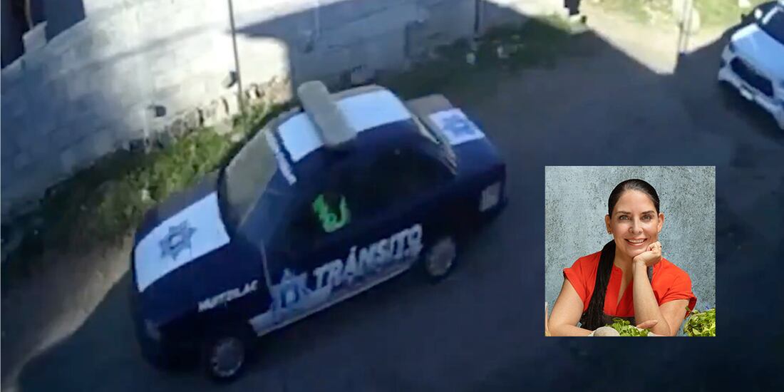 Una Patrulla de Huitzilac escolta a la camioneta robada a la chef Zahie Téllez y a su esposo.