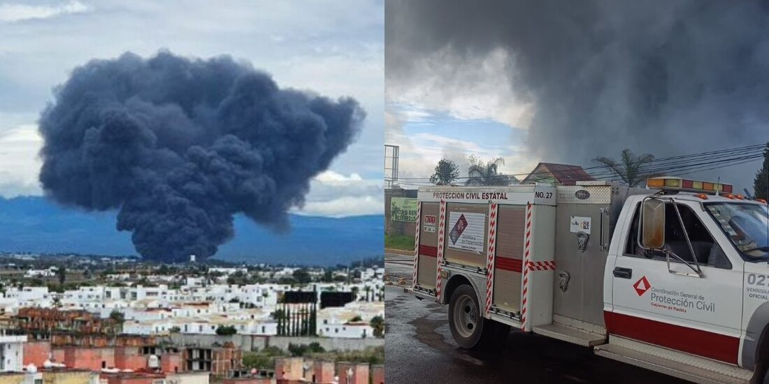 Así fue el incendio en Puebla que fue visible desde Cholula.