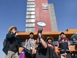 Estudiantes se manifestaron el 4 de abril, para exigir comedores comunitarios.