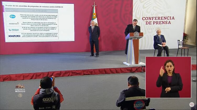 Presentación durante la conferencia mañanera.