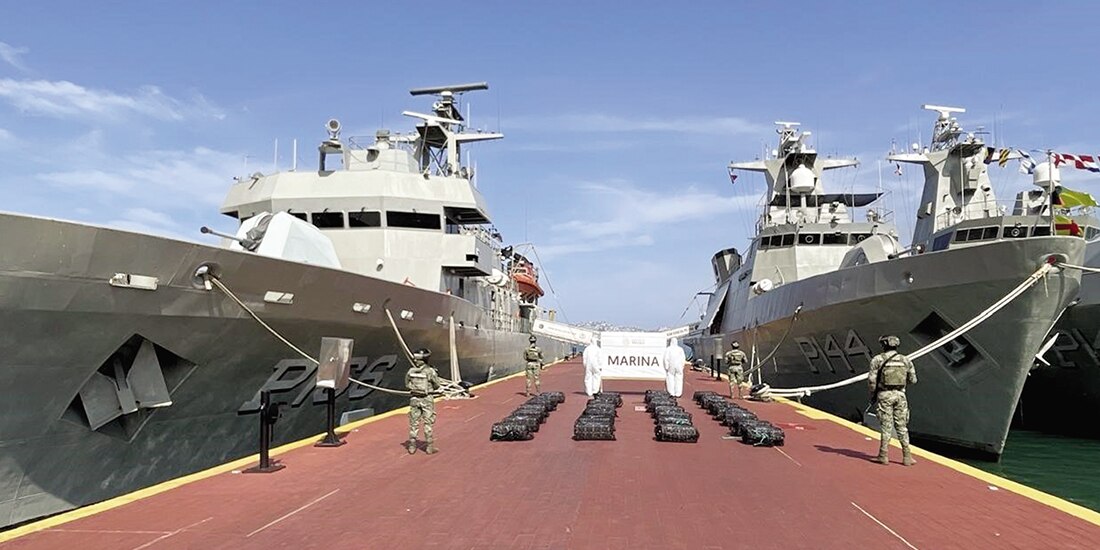 Cocaína incautada por la Semar en Guerrero el 23 de agosto.