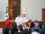 Salomón Jara, presidente de la Conago, en conferencia de prensa.
