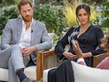 Meghan Marckle y el príncipe Harry en la entrevista con Oprah