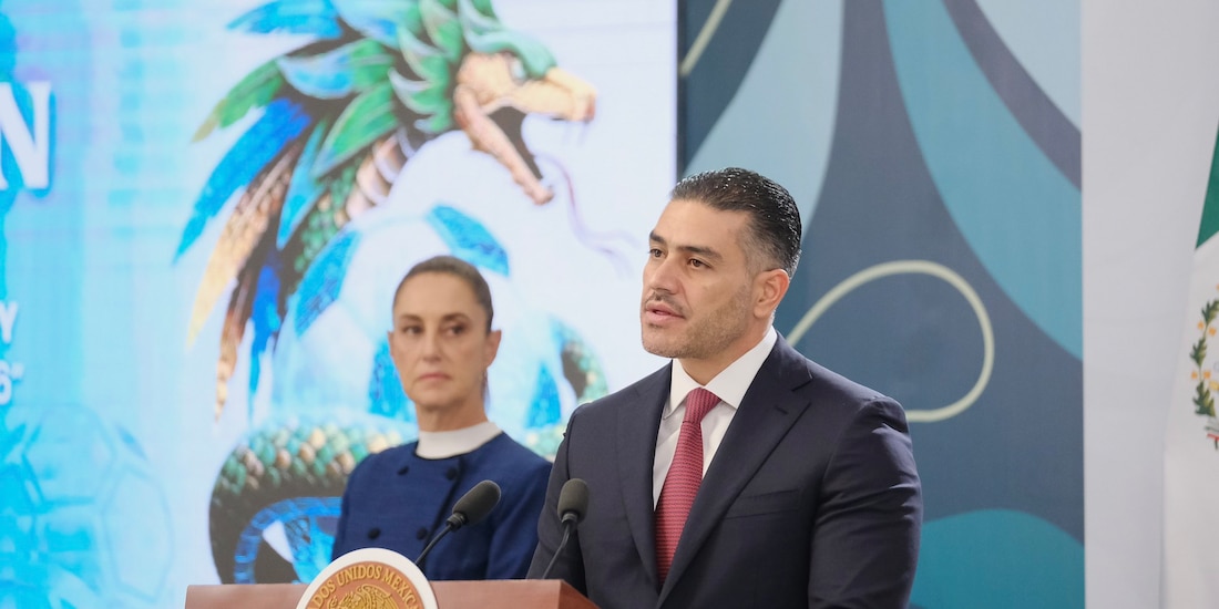 Omar García Harfuch, titular de la SSPC, ayer en conferencia en Zapopan, Jalisco