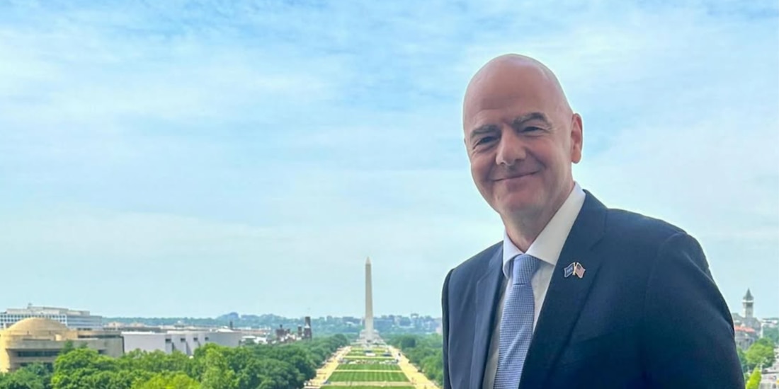 Gianni Infantino en la FIFA Fan Zone de Washington D.C.
