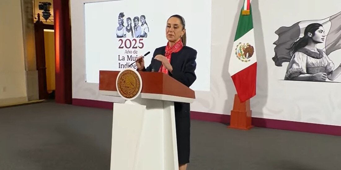 La Presidenta de México, este lunes en Palacio Nacional.