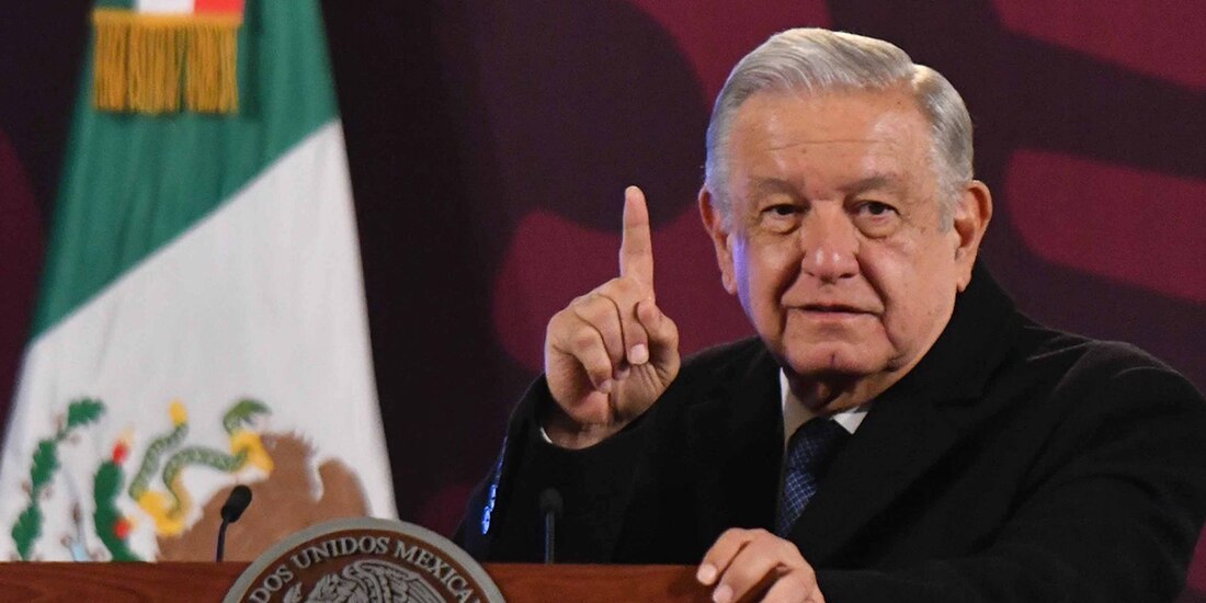 Andrés Manuel López Obrador, presidente de México, durante su intervención en la conferencia de prensa matutina realizada en Palacio Nacional