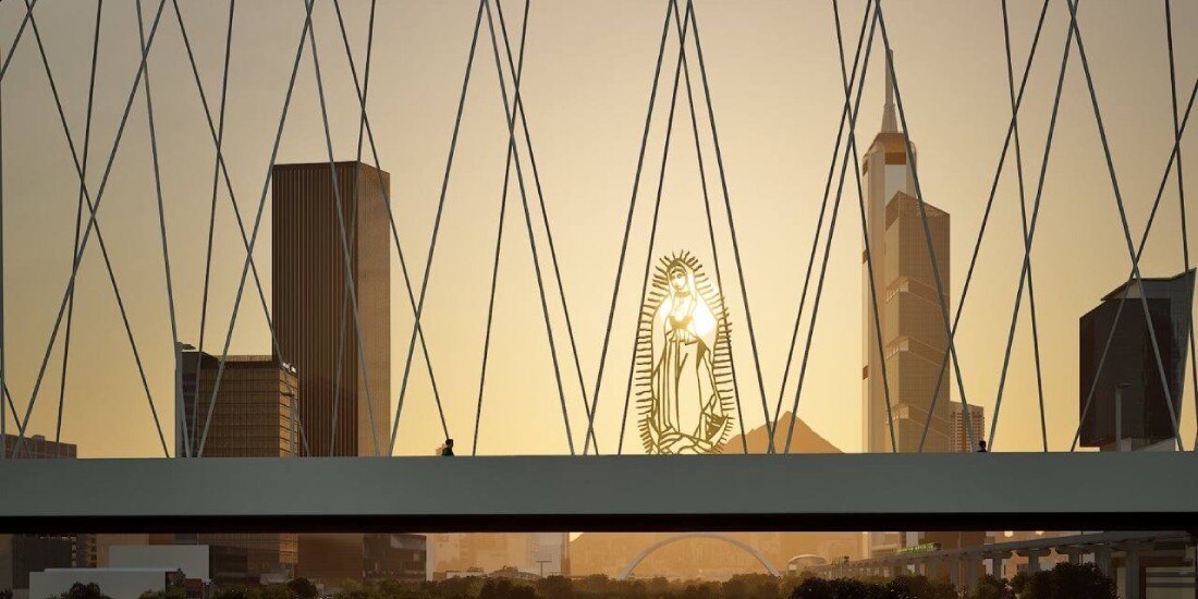 Samuel García anuncia construcción del Puente de la Virgen sobre el río Santa Catarina.