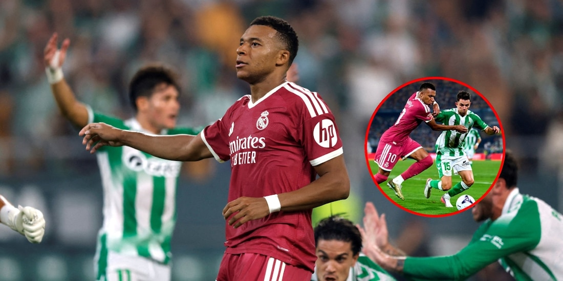 Álvaro Fidalgo y Kylian Mbappé en el Real Betis vs Real Madrid de LaLiga