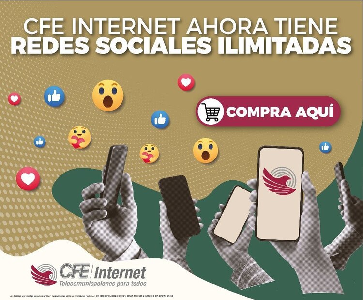 Los nuevos paquetes de la CFE ofrecen redes sociales ilimitadas.