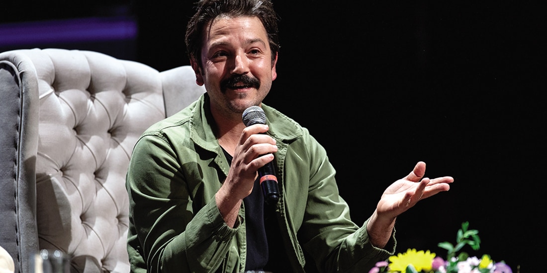 Diego Luna durante la charla en el Hay Festival Querétaro, en fotografía de archivo.