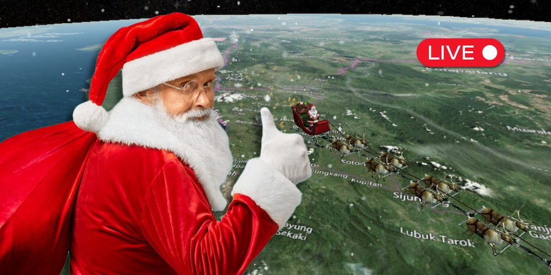Así puedes seguir EN VIVO la ruta de Santa Claus por el mundo HOY 24 de diciembre.