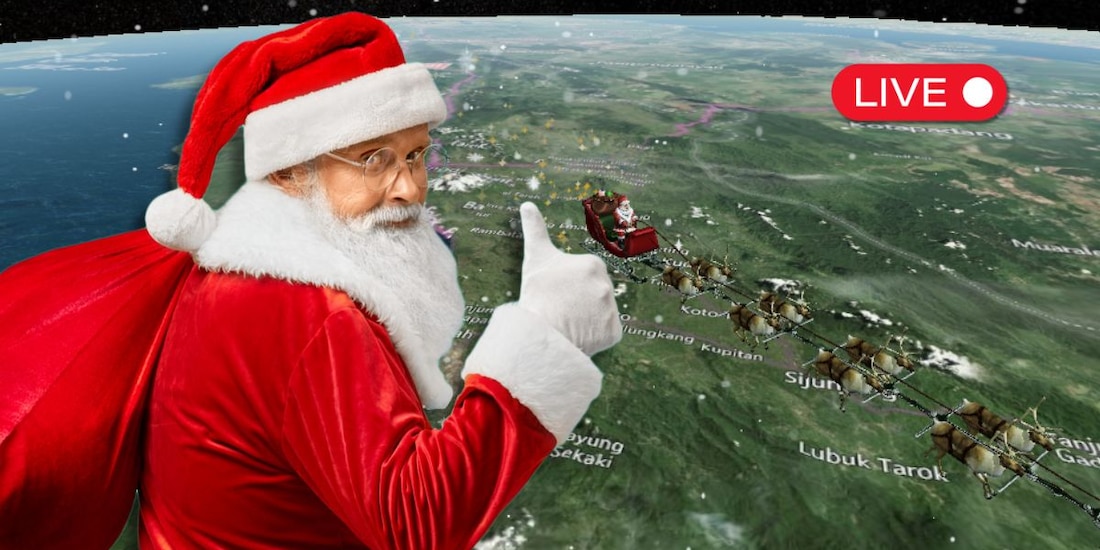 Así puedes seguir EN VIVO la ruta de Santa Claus por el mundo HOY 24 de diciembre.