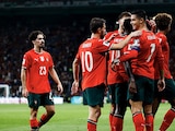 Portugal celebra uno de sus goles en la última Fecha FIFA.