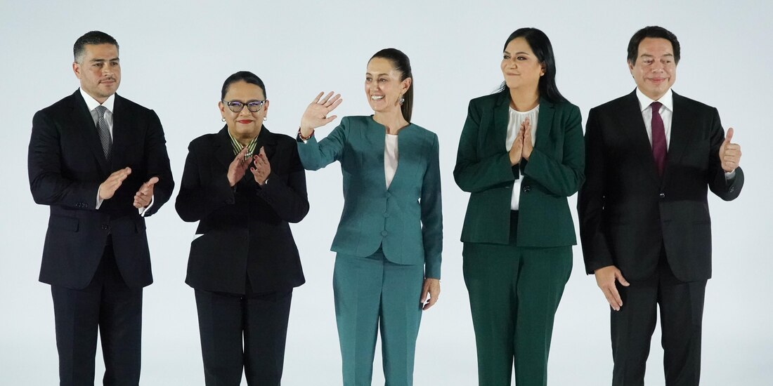 Claudia Sheinbaum, en la presentación de parte de su gabinete, ayer.