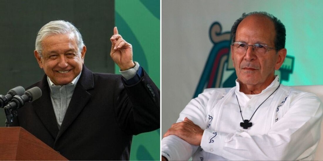 AMLO y el padre Alejandro Solalinde.